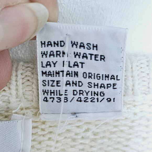 Vintage Dana Scott Ivory Beaded Snowflakes Soft Silk Angora Sweater Sz L NWT - Picture 8 of 8